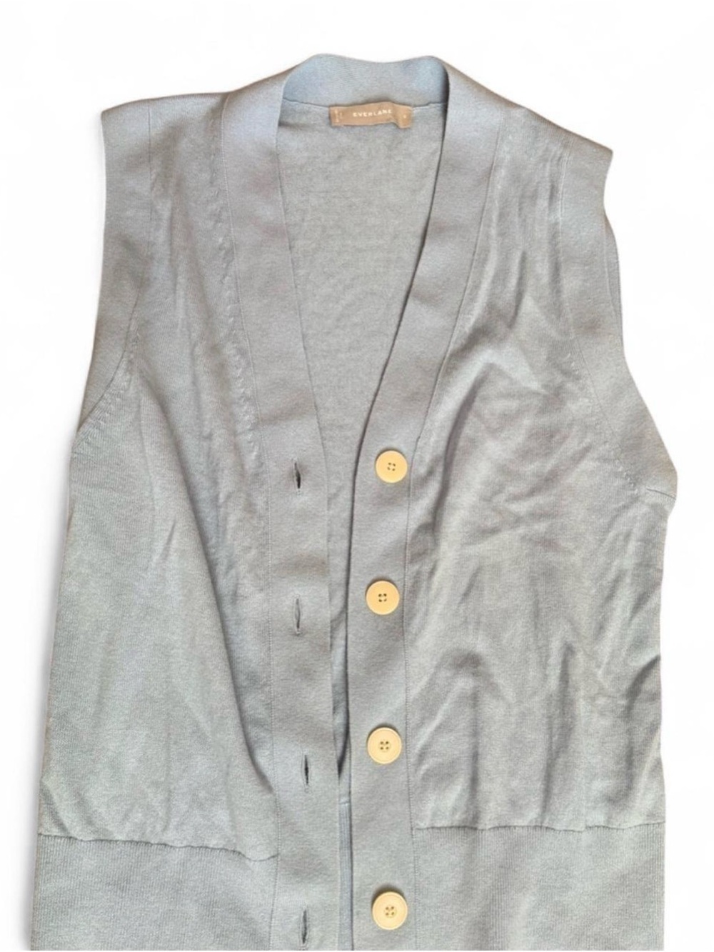 Everlane Pale Blue Open Knit Cardigan Vest